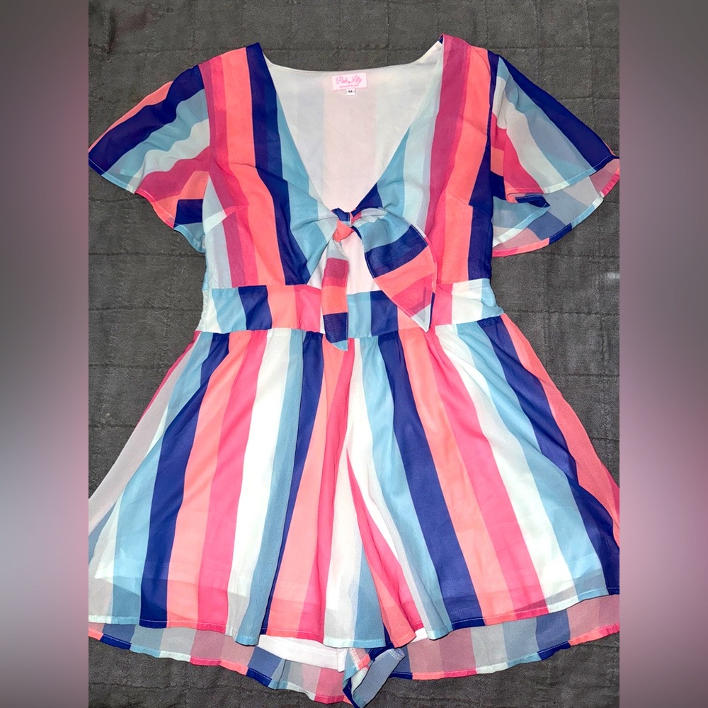 Pink Lily Romper—Medium